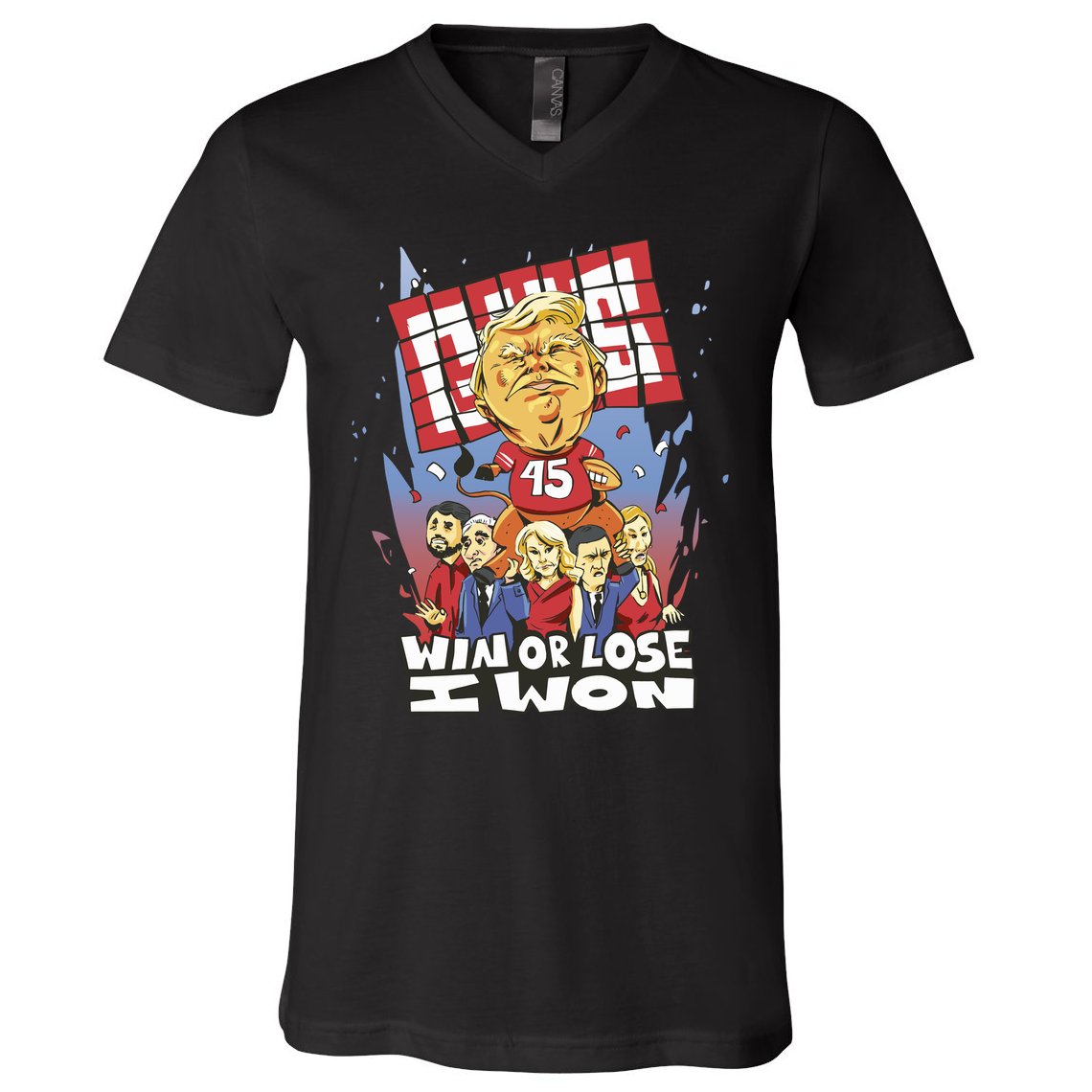 Trump Politician Football Parody V-Neck T-Shirt