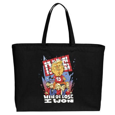 Trump Politician Football Parody Cotton Canvas Jumbo Tote