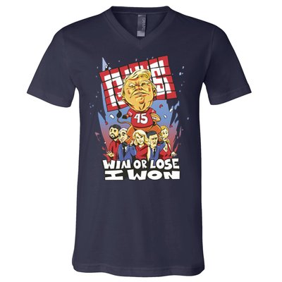 Trump Politician Football Parody V-Neck T-Shirt