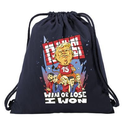 Trump Politician Football Parody Drawstring Bag