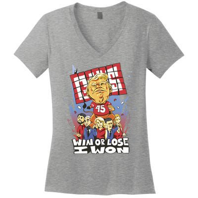 Trump Politician Football Parody Women's V-Neck T-Shirt