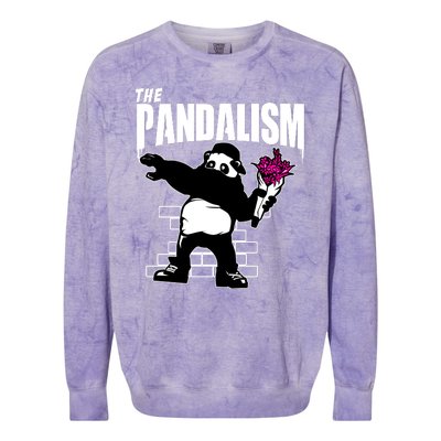 The Pandalism Funny Panda Parody Colorblast Crewneck Sweatshirt