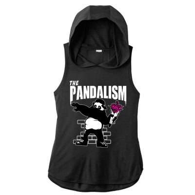 The Pandalism Funny Panda Parody Ladies PosiCharge Tri-Blend Wicking Draft Hoodie Tank