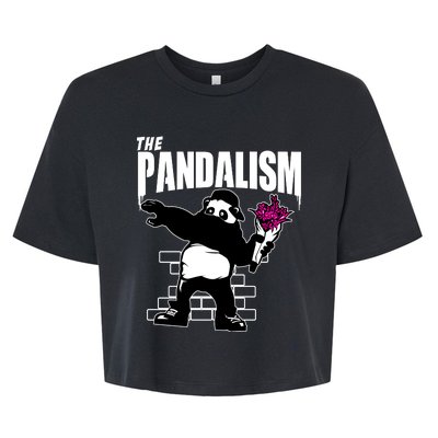 The Pandalism Funny Panda Parody Bella+Canvas Jersey Crop Tee