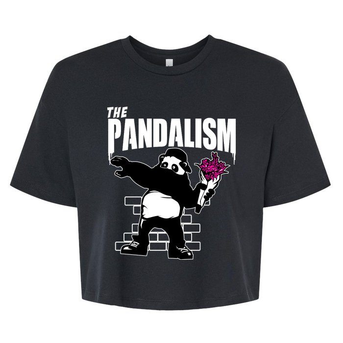 The Pandalism Funny Panda Parody Bella+Canvas Jersey Crop Tee