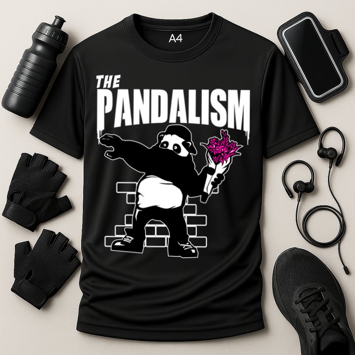 The Pandalism Funny Panda Parody Cooling Performance Crew T-Shirt