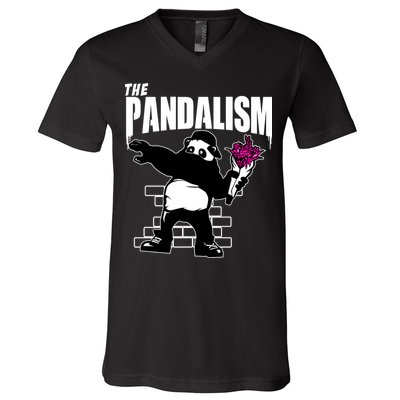 The Pandalism Funny Panda Parody V-Neck T-Shirt