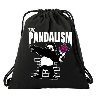 The Pandalism Funny Panda Parody Drawstring Bag