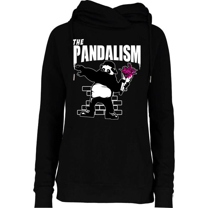 The Pandalism Funny Panda Parody Womens Funnel Neck Pullover Hood