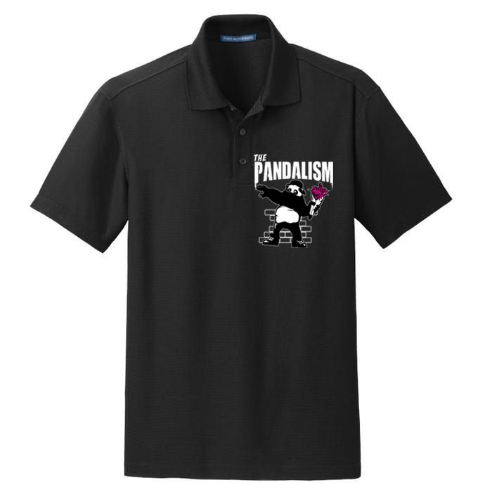 The Pandalism Funny Panda Parody Dry Zone Grid Polo