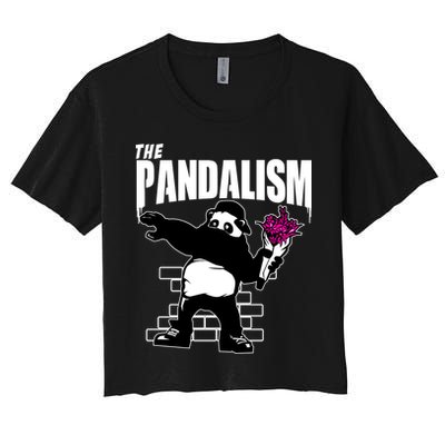 The Pandalism Funny Panda Parody Crop Top