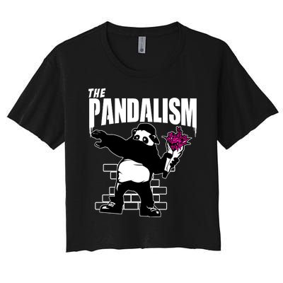 The Pandalism Funny Panda Parody Women's Crop Top Tee