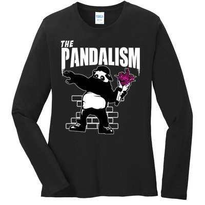 The Pandalism Funny Panda Parody Ladies Long Sleeve Shirt