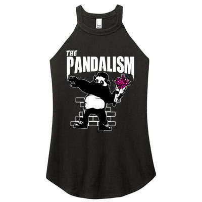 The Pandalism Funny Panda Parody Women's Perfect Tri Rocker Tank