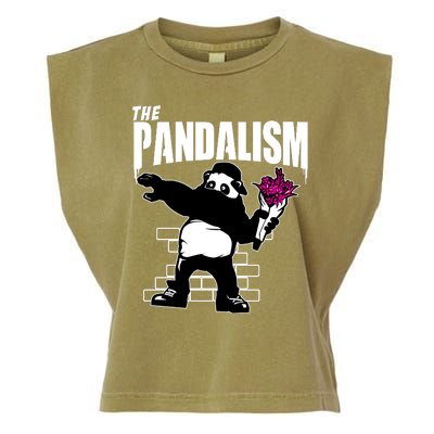 The Pandalism Funny Panda Parody Garment-Dyed Women's Muscle Tee