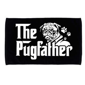 The Pugfather Funny Pug Lovers Pug Dad Dog Dad Fathers Day Microfiber Hand Towel