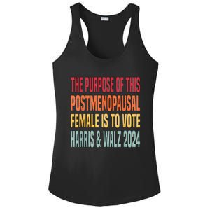 The Purpose Fotr This Post Menopausal Female Harris Walz 24 Ladies PosiCharge Competitor Racerback Tank