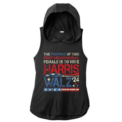 The Purpose Fotr This Post Menopausal Female Harris Walz 24 Ladies PosiCharge Tri-Blend Wicking Draft Hoodie Tank