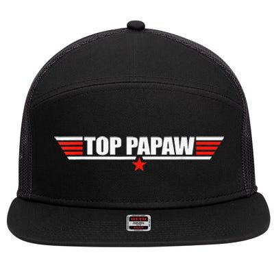 Top Papaw Father s Day Gift for Papaw World's Best Father 7 Panel Mesh Trucker Snapback Hat