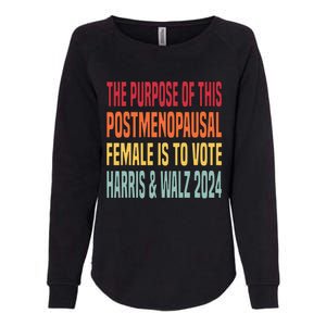 The Purpose Fotr This Post Opausal Female Harris Walz 24 Womens California Wash Sweatshirt