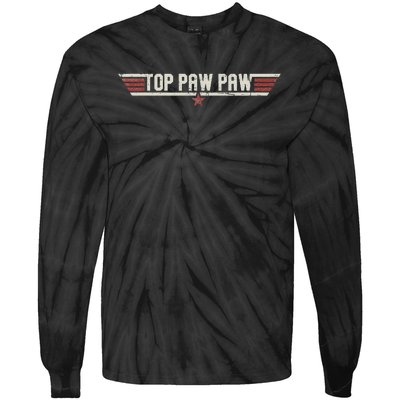 Top Pawpaw Funny Vintage Gift Father Grandpa Father's Day Tie-Dye Long Sleeve Shirt