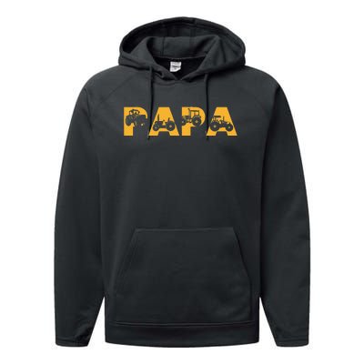 Tractor Papa Farming Father Farm Lover Farmer Performance Fleece Hoodie