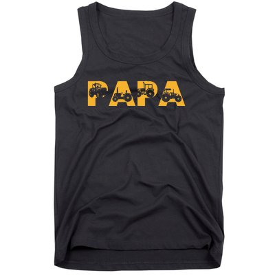 Tractor Papa Farming Father Farm Lover Farmer Tank Top