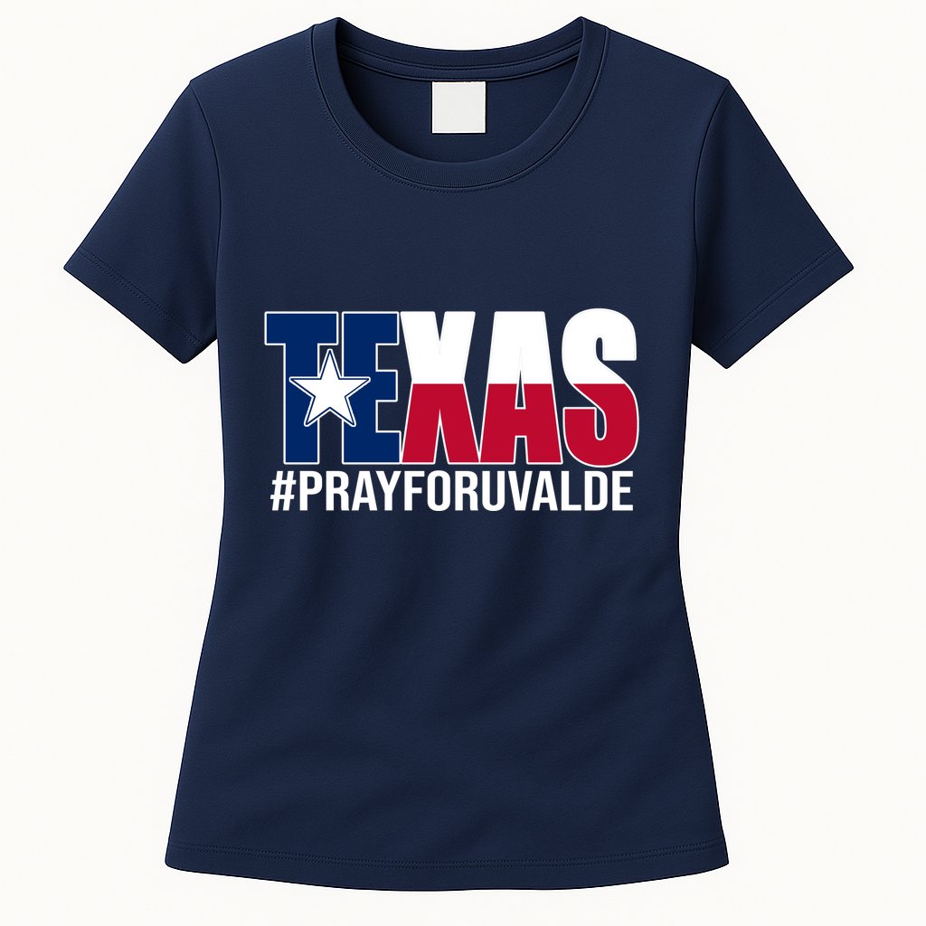 Texas Pray For Uvalde Tribute Womens T-Shirt