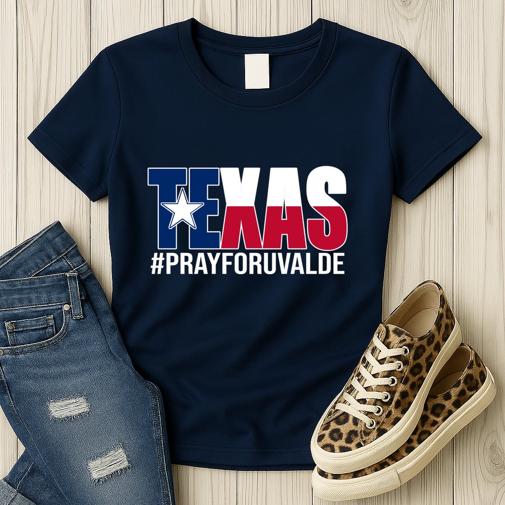 Texas Pray For Uvalde Tribute Womens T-Shirt