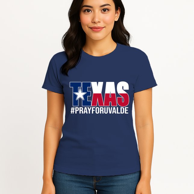 Texas Pray For Uvalde Tribute Womens T-Shirt