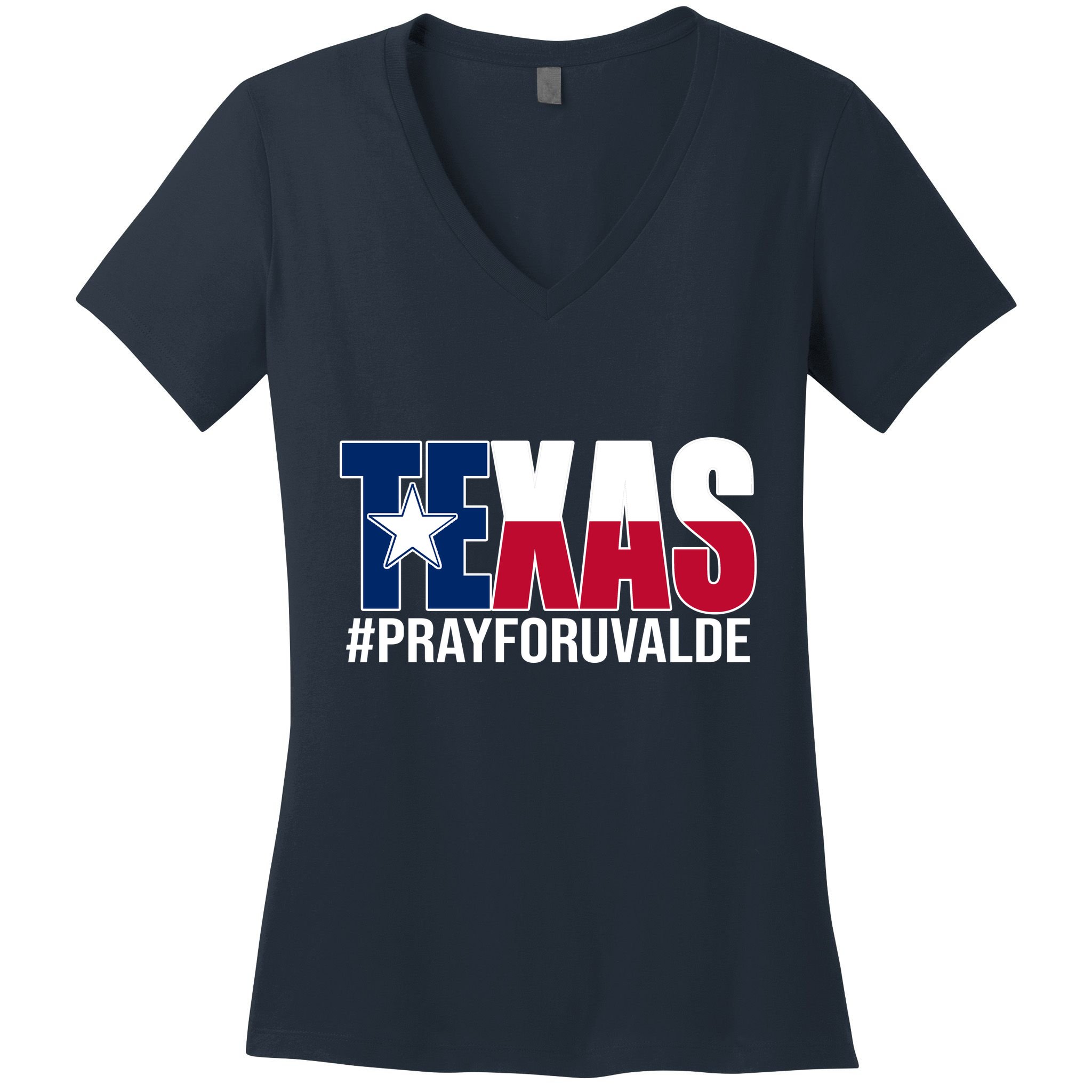 Texas Pray For Uvalde Tribute Women's V-Neck T-Shirt