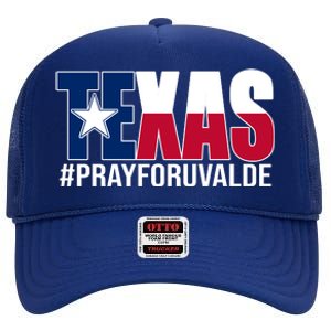 Texas Pray For Uvalde Tribute High Crown Mesh Back Trucker Hat