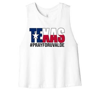 Texas Pray For Uvalde Tribute Women's Racerback Cropped Tank