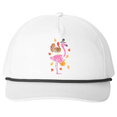 Turkey Pilgrim Flamingo Funny Thanksgiving Snapback Five-Panel Rope Hat