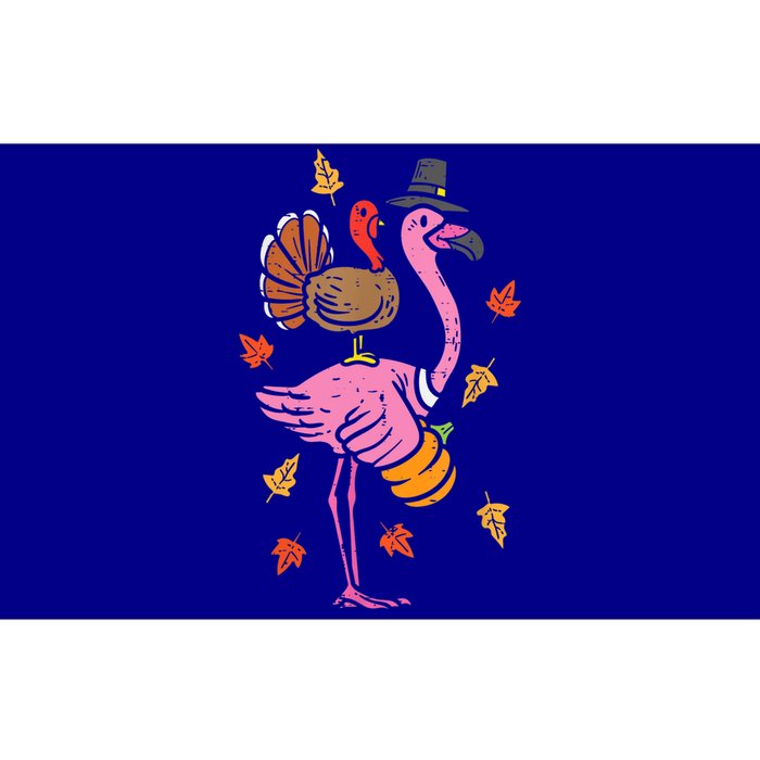 Turkey Pilgrim Flamingo Funny Thanksgiving Bumper Sticker