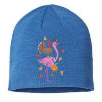 Turkey Pilgrim Flamingo Funny Thanksgiving Sustainable Beanie