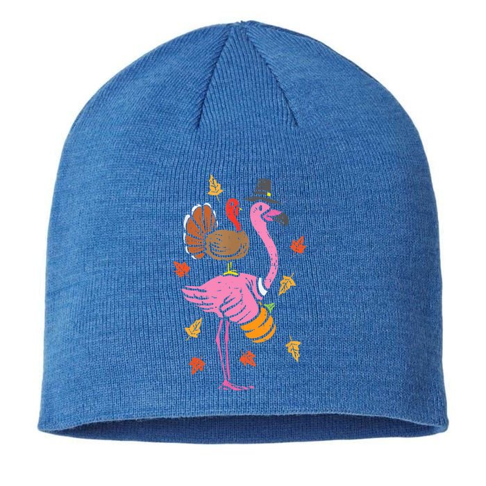 Turkey Pilgrim Flamingo Funny Thanksgiving Sustainable Beanie