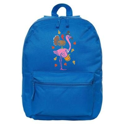 Turkey Pilgrim Flamingo Funny Thanksgiving 16 in Basic Backpack