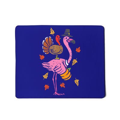 Turkey Pilgrim Flamingo Funny Thanksgiving Mousepad