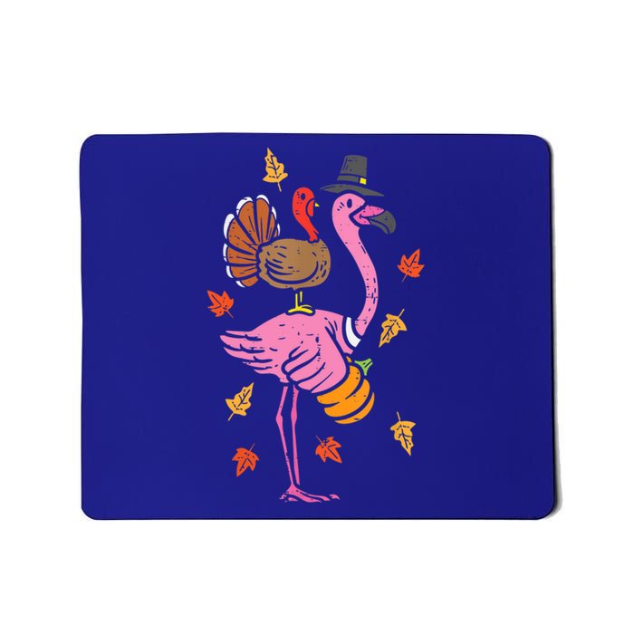 Turkey Pilgrim Flamingo Funny Thanksgiving Mousepad