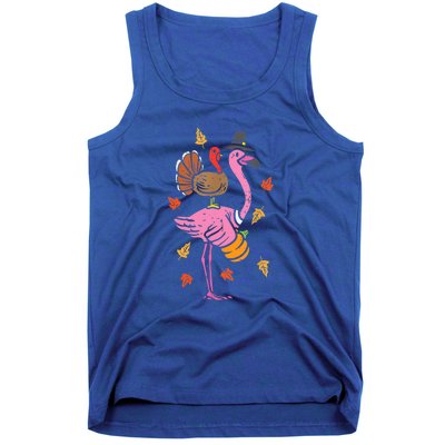 Turkey Pilgrim Flamingo Funny Thanksgiving Tank Top