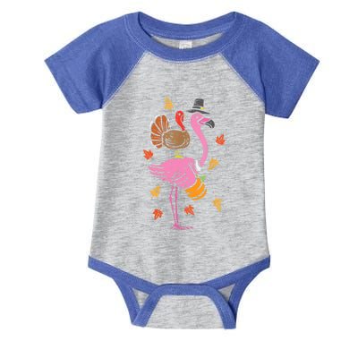 Turkey Pilgrim Flamingo Funny Thanksgiving Infant Baby Jersey Bodysuit