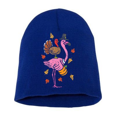 Turkey Pilgrim Flamingo Funny Thanksgiving Short Acrylic Beanie