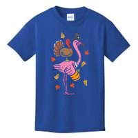 Turkey Pilgrim Flamingo Funny Thanksgiving Kids T-Shirt