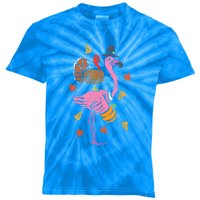 Turkey Pilgrim Flamingo Funny Thanksgiving Kids Tie-Dye T-Shirt