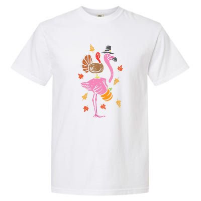 Turkey Pilgrim Flamingo Funny Thanksgiving Garment-Dyed Heavyweight T-Shirt