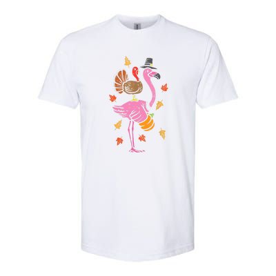 Turkey Pilgrim Flamingo Funny Thanksgiving Softstyle CVC T-Shirt