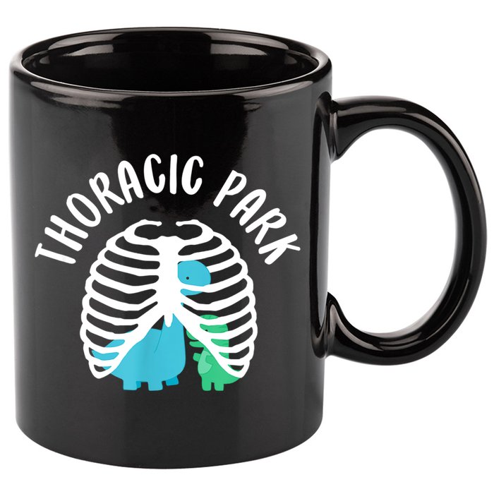 Thoracic Park Funny Dinosaur Nurse Squad Nursing Student 11oz C Handle Ceramic Mug