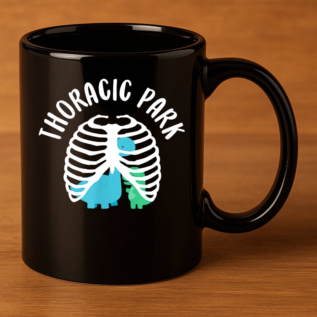 Thoracic Park Funny Dinosaur Nurse Squad Nursing Student 11oz C Handle Ceramic Mug