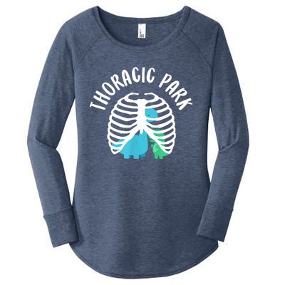 Thoracic Park Funny Dinosaur Nurse Squad Nursing Student Women's Perfect Tri Tunic Long Sleeve Shirt